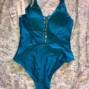 Teal one Piece Swimsuit